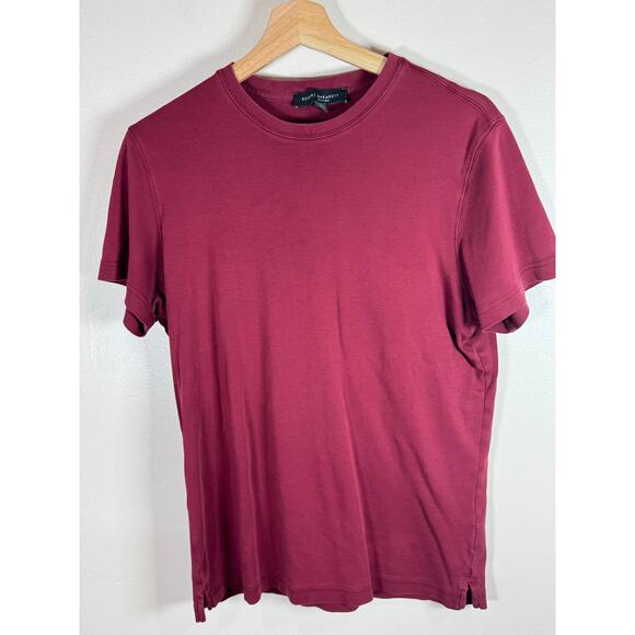 Robert Barakett Men’s T Shirt The Barakett Tee Small Pima cotton Burgundy - Picture 1 of 4
